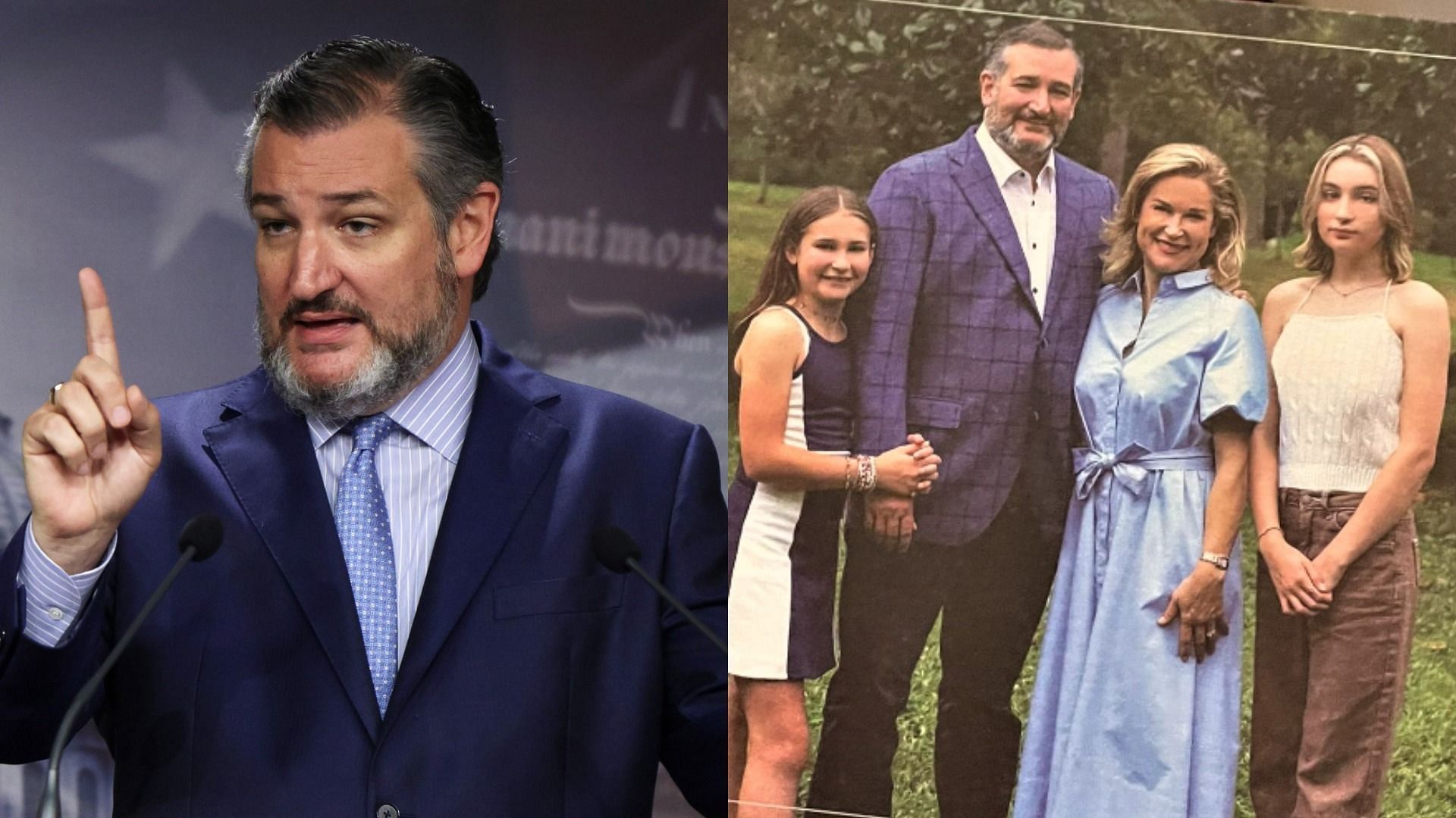 Ted Cruz and his family (Images via Getty Images and Twitter)