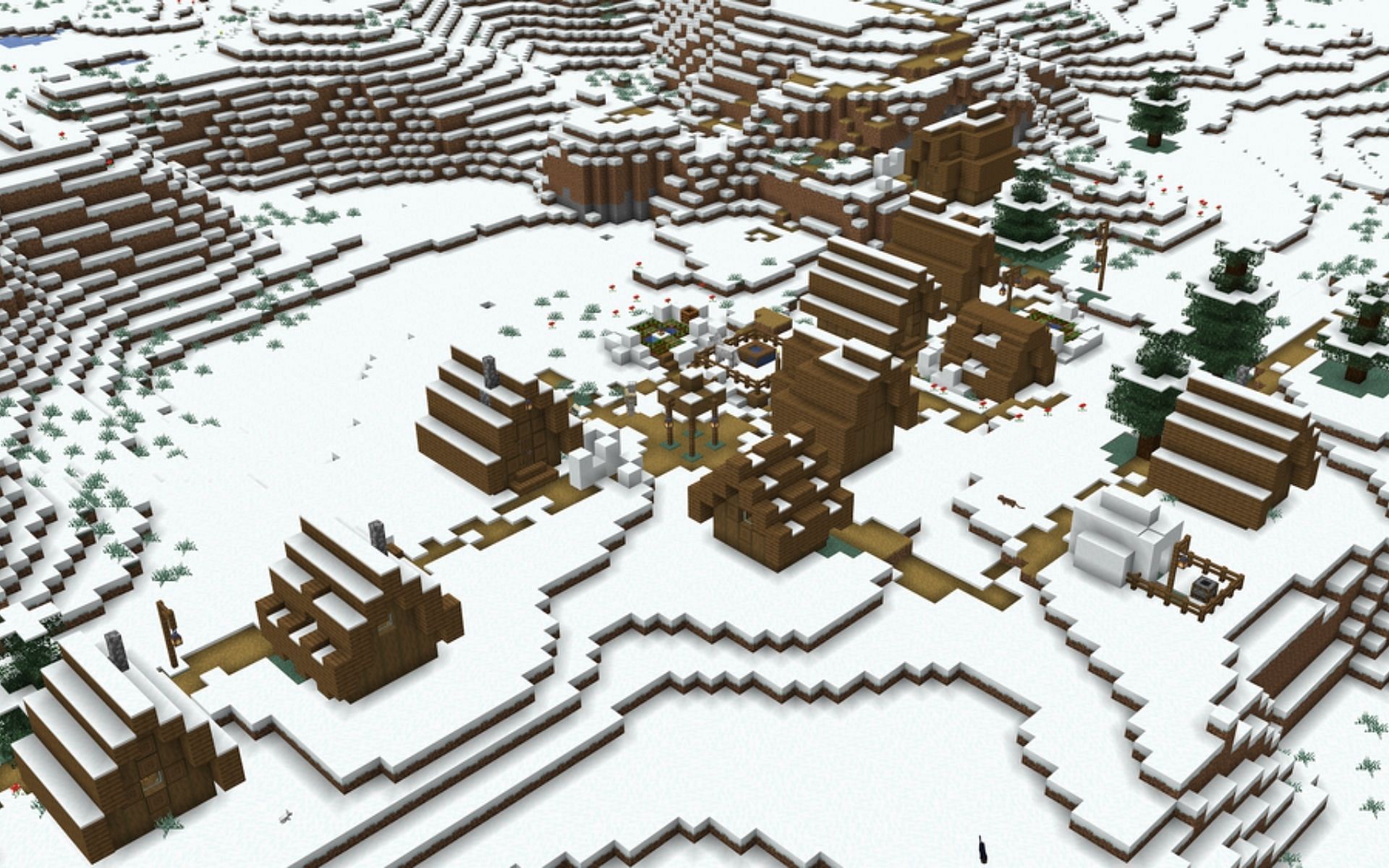 A beautiful snow village in Minecraft (Image via Minecraft Fandom)