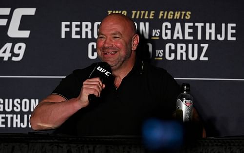 Dana White speaks to the media after UFC 249 at VyStar Veterans Memorial Arena in Florida