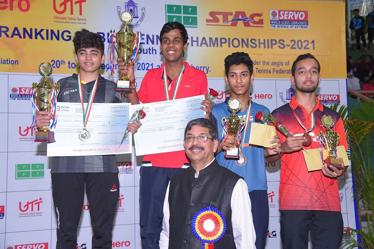 Winners of the National Ranking Table Tennis Championships (South Zone) in Puducherry. (PC: TTFI)