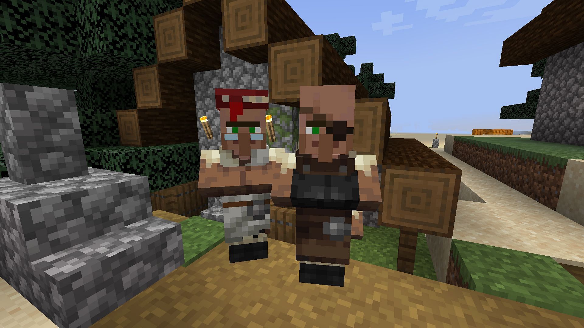 Traders in the game (Image via Minecraft)