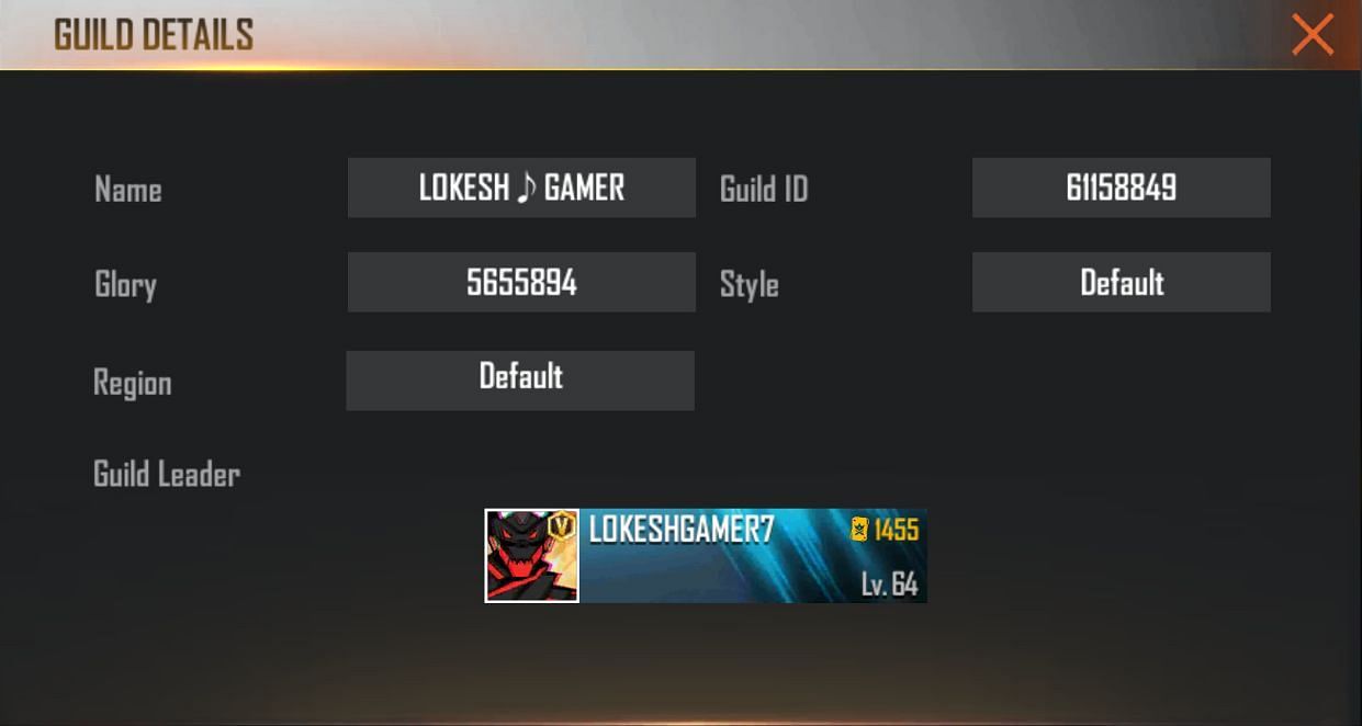 Lokesh Gamer&#039;s guild (Image via Free Fire)