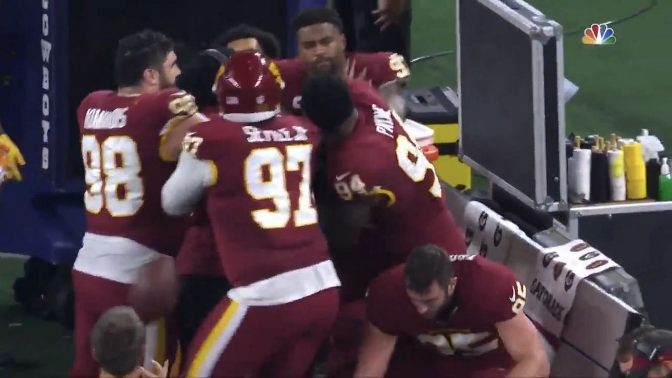 Daron Payne and Jonathan Allen got into an altercation on the sidelines during Sunday nigh