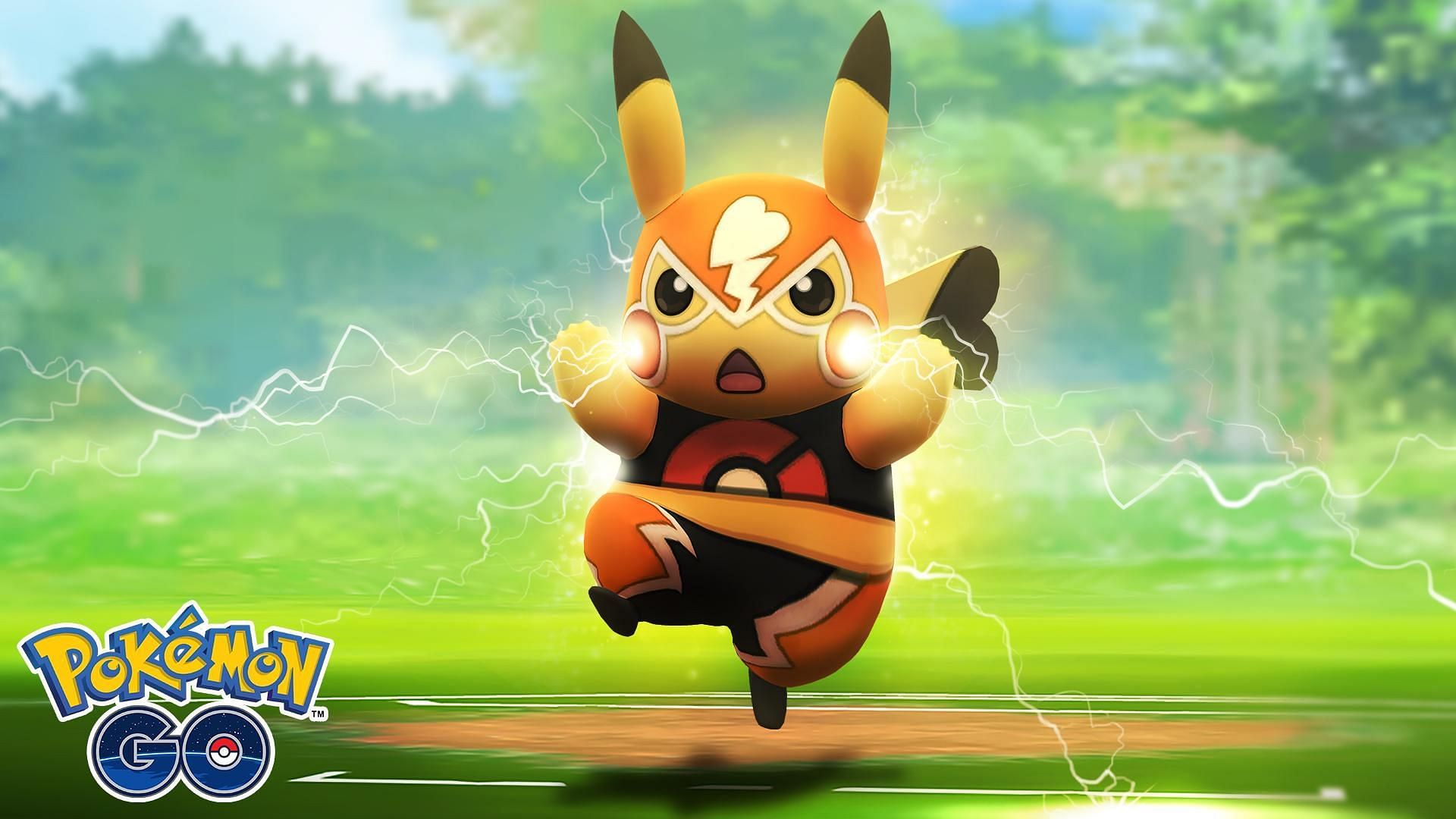 Pikachu Libre is currently the only Pokemon in GO that can use Flying Press (Image via Niantic)