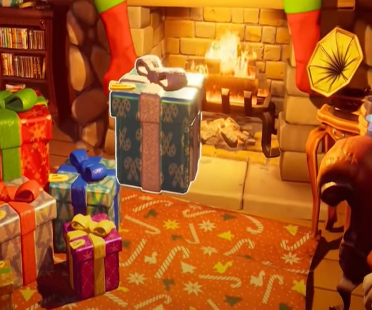 The gift containing Loot in the Mountains music in Fortnite (Image via Epic Games)