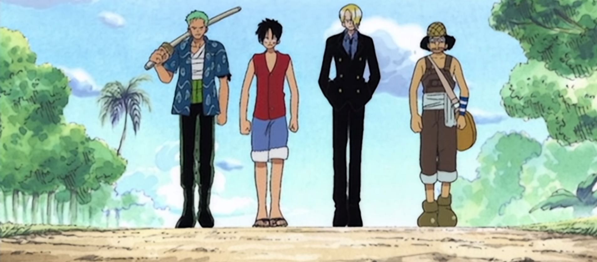 The Straw Hats approach Arlong Park for the arc&#039;s final confrontations. (Image via Toei Animation)
