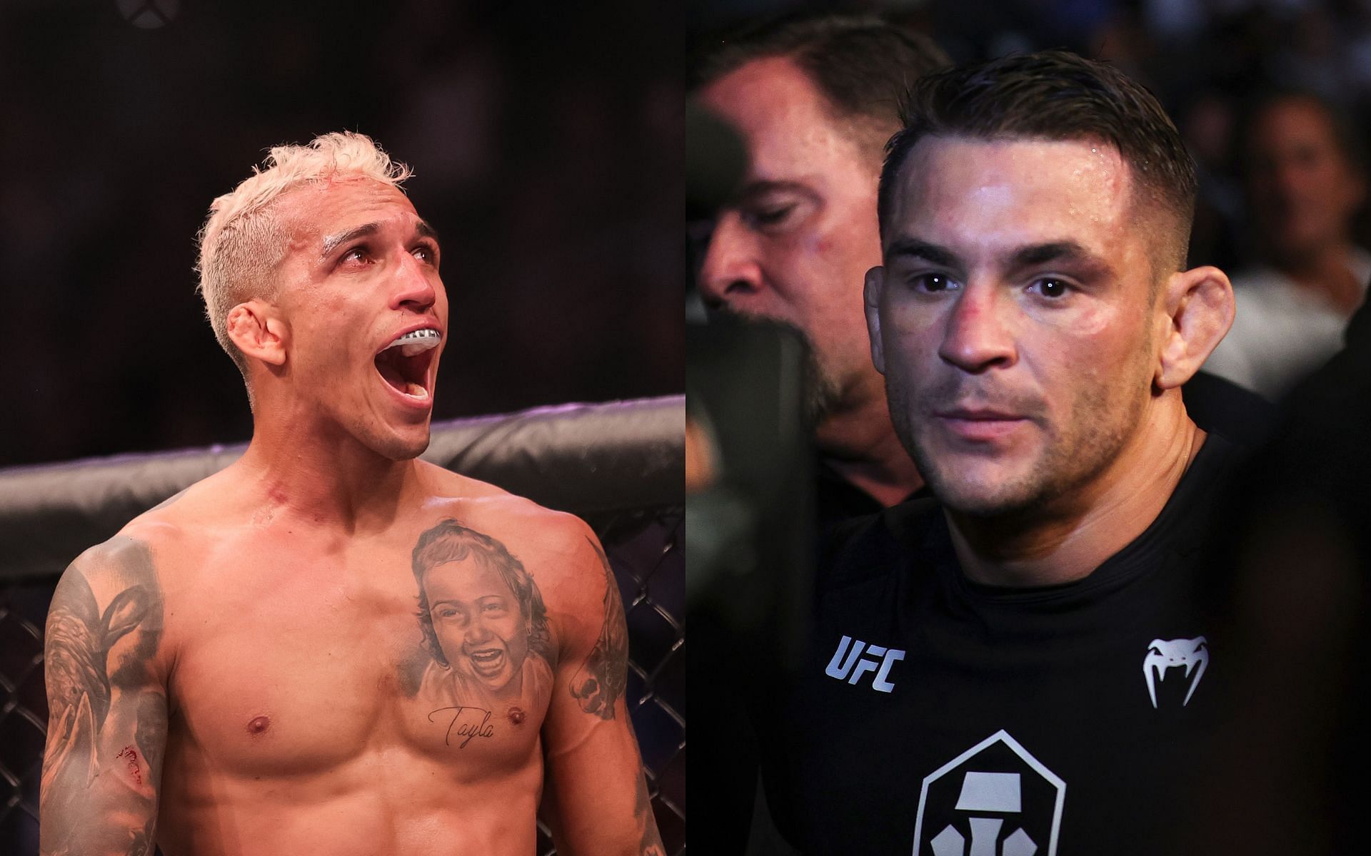 Charles Oliveira (left); Dustin poirier (right)