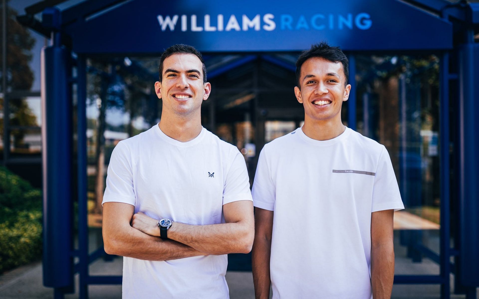 Alexander Albon (right) will partner Nicholas Latifi (left) at Williams in 2022. Courtesy: Twitter/@NicholasLatifi
