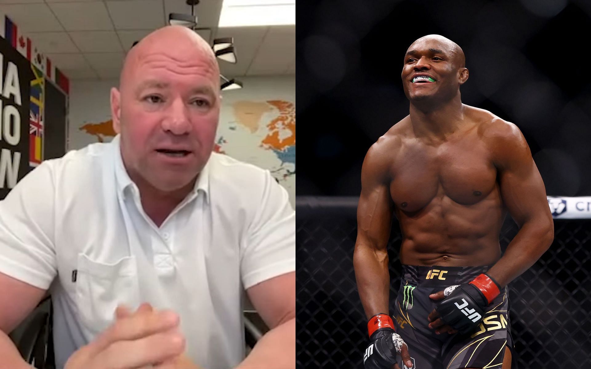 Dana White (left) via. Youtube/TheFightwithTeddyAtlas; Kamaru Usman (right)