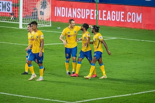 Kerala Blasters won their first game of the ISL 2021-22 season. (image courtesy: ISL social media)