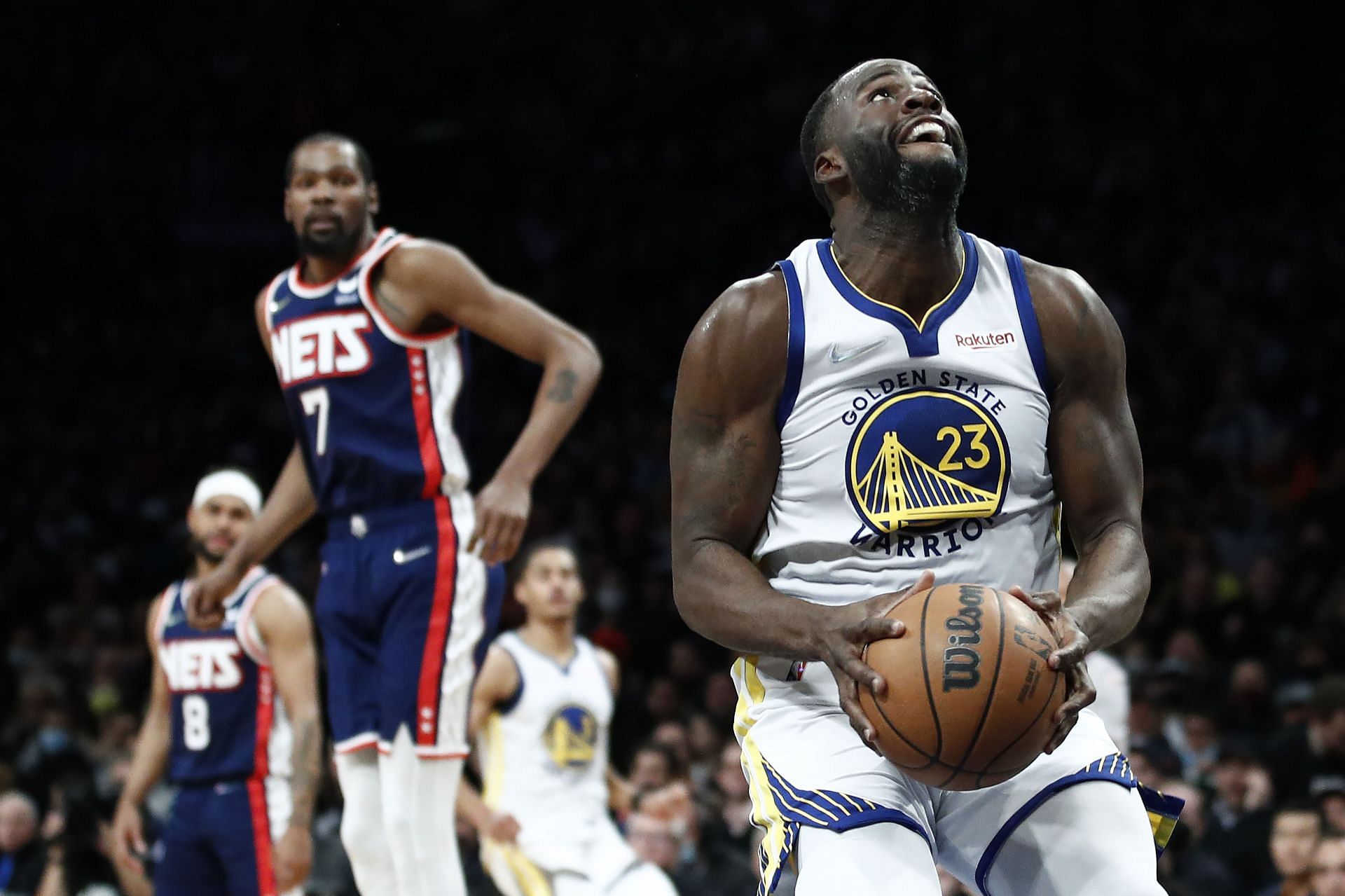 Golden State Warriors Draymond Green with the ball about to go up for a dunk