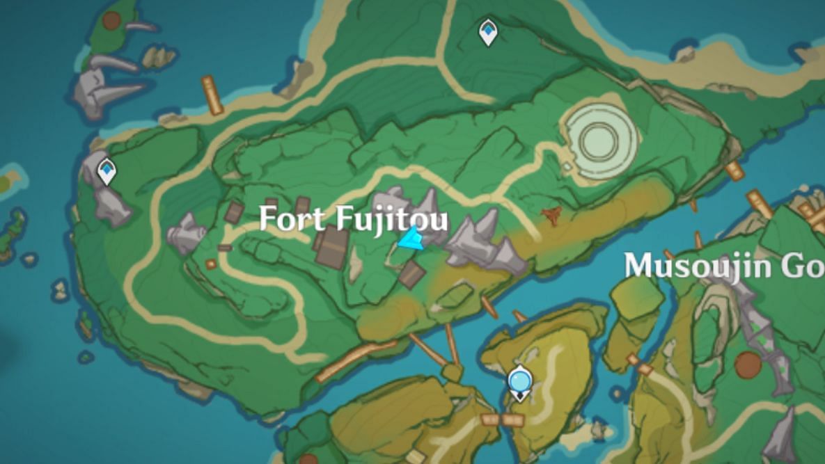 Torn page location in Fort Fujitou (Image via Genshin Impact)