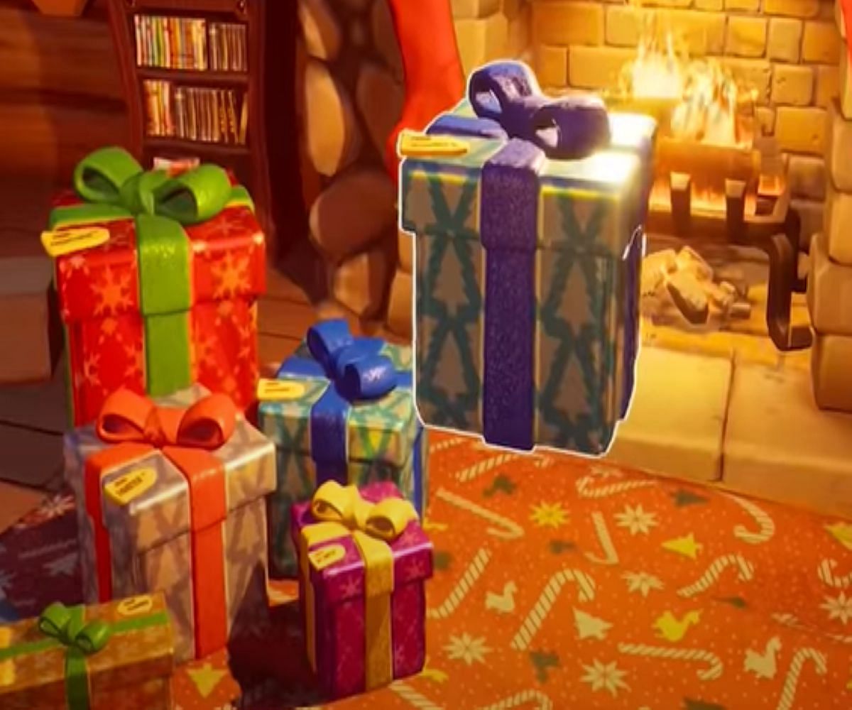 The gift containing You Better Watch Out loading screen in Fortnite (Image via Epic Games)