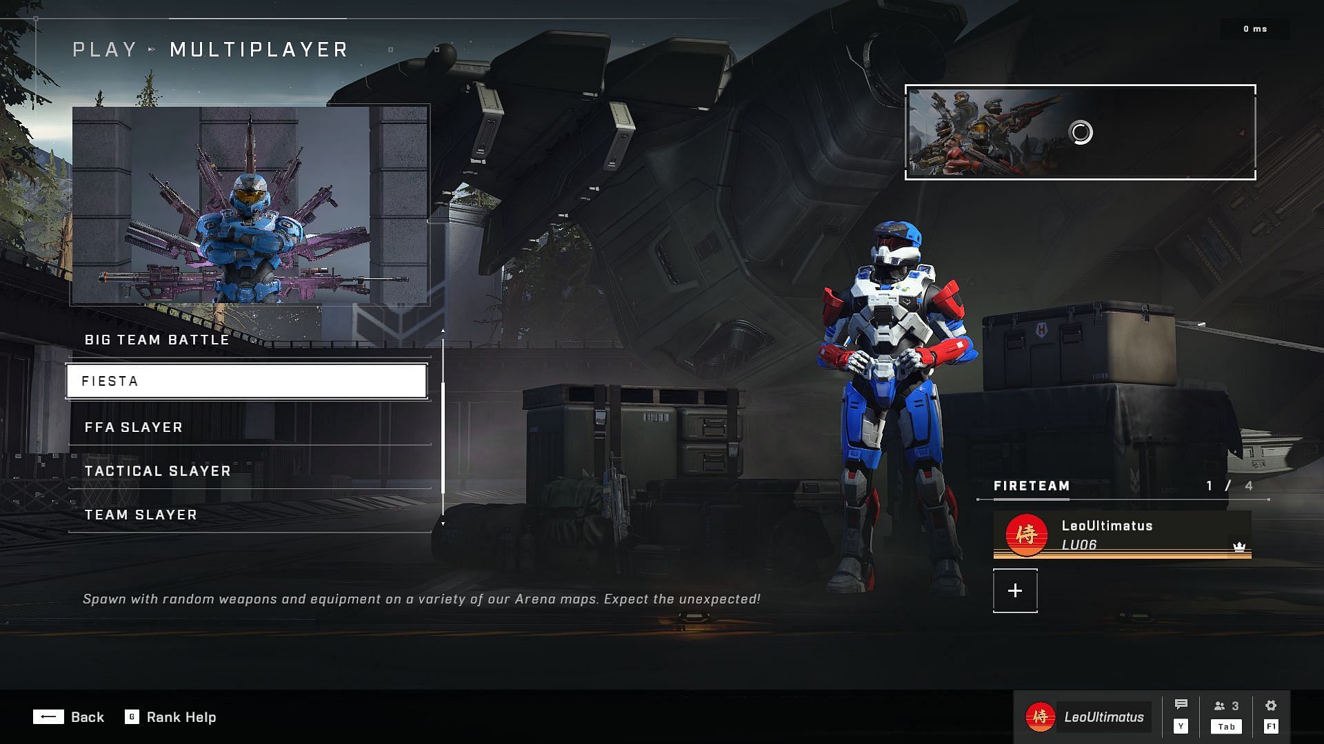 Players can choose the different playlists (image via Halo Infinite)
