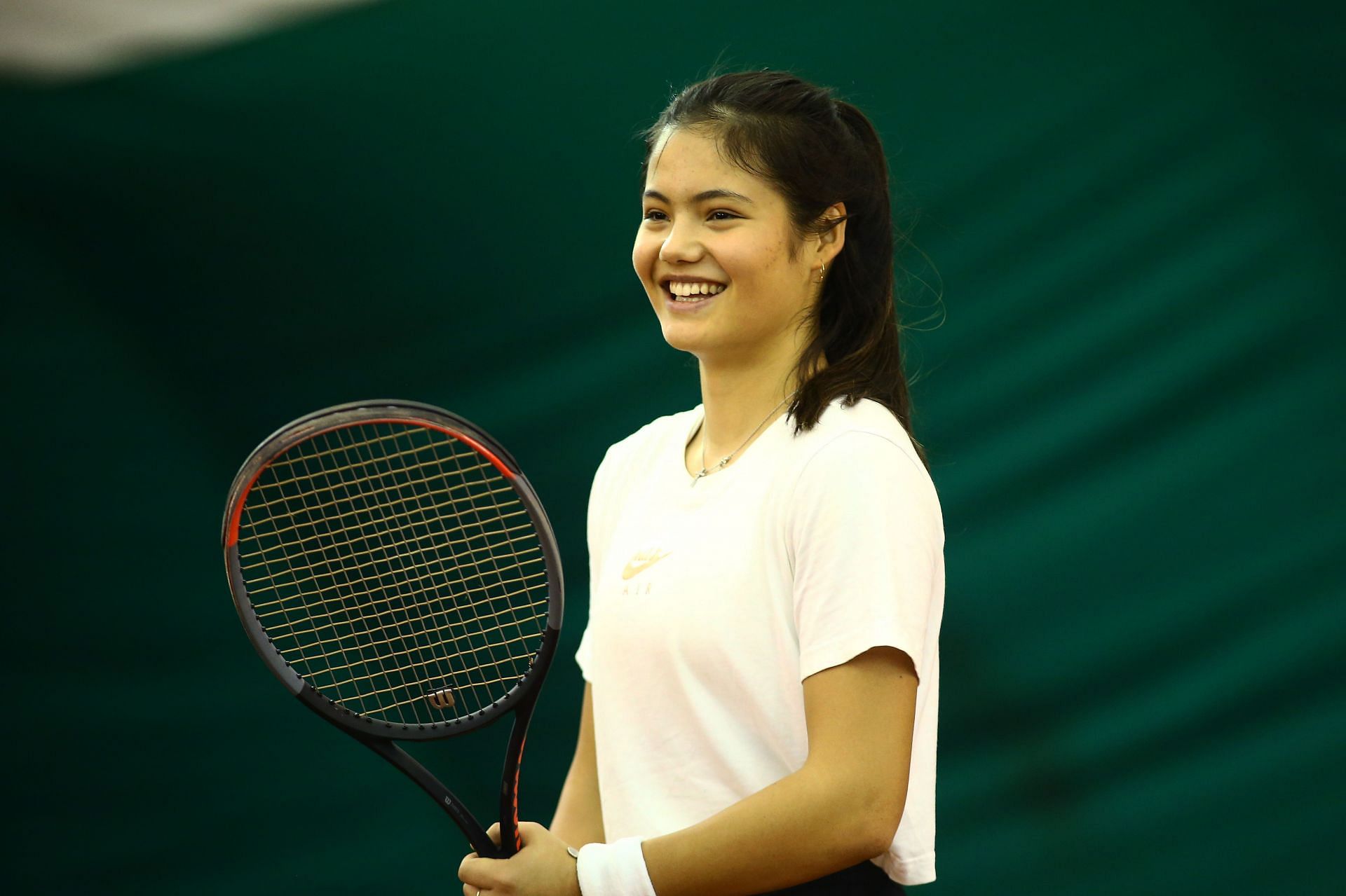 A 17-year-old Emma Raducanu at the 2020 Fed Cup Qualifying