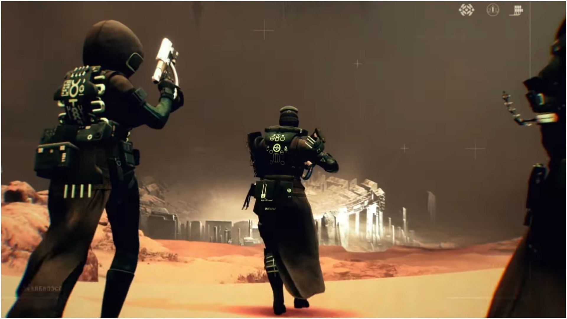 The Guardians with a new attire on the upcoming Mars map (Image via Destiny 2 Witch Queen)