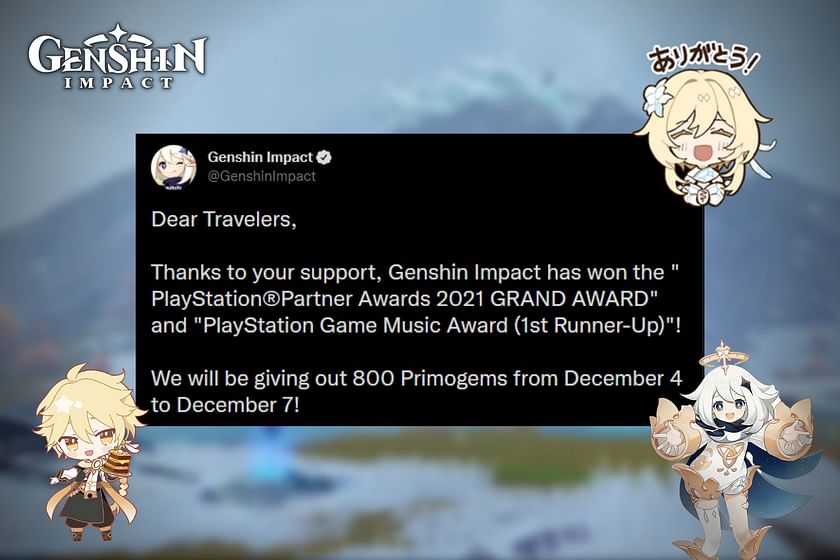 Genshin Impact give players free 800 Primogems for nomination to