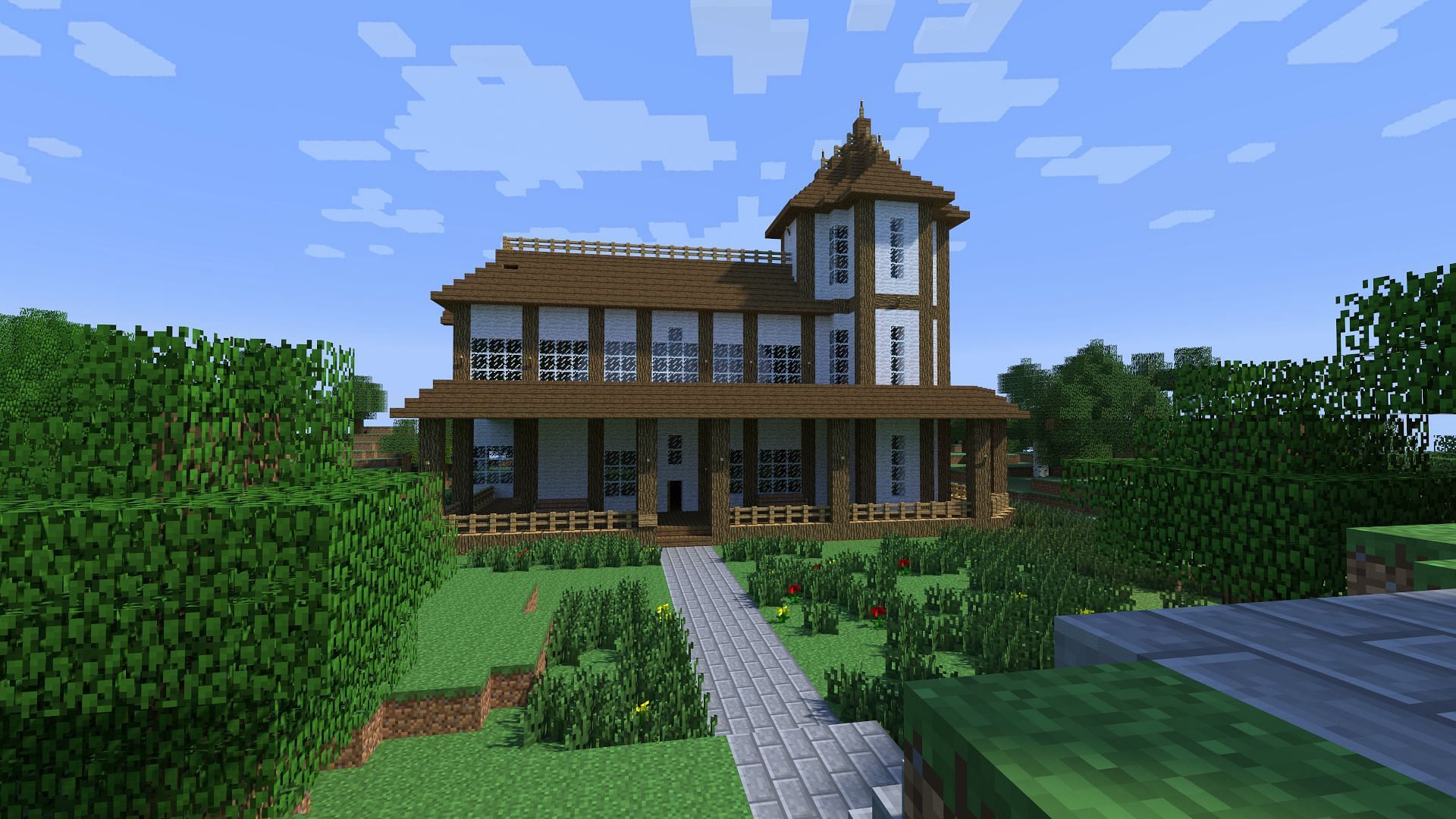 House builds can be stylish in Minecraft (Image via BlueNerd Minecraft)