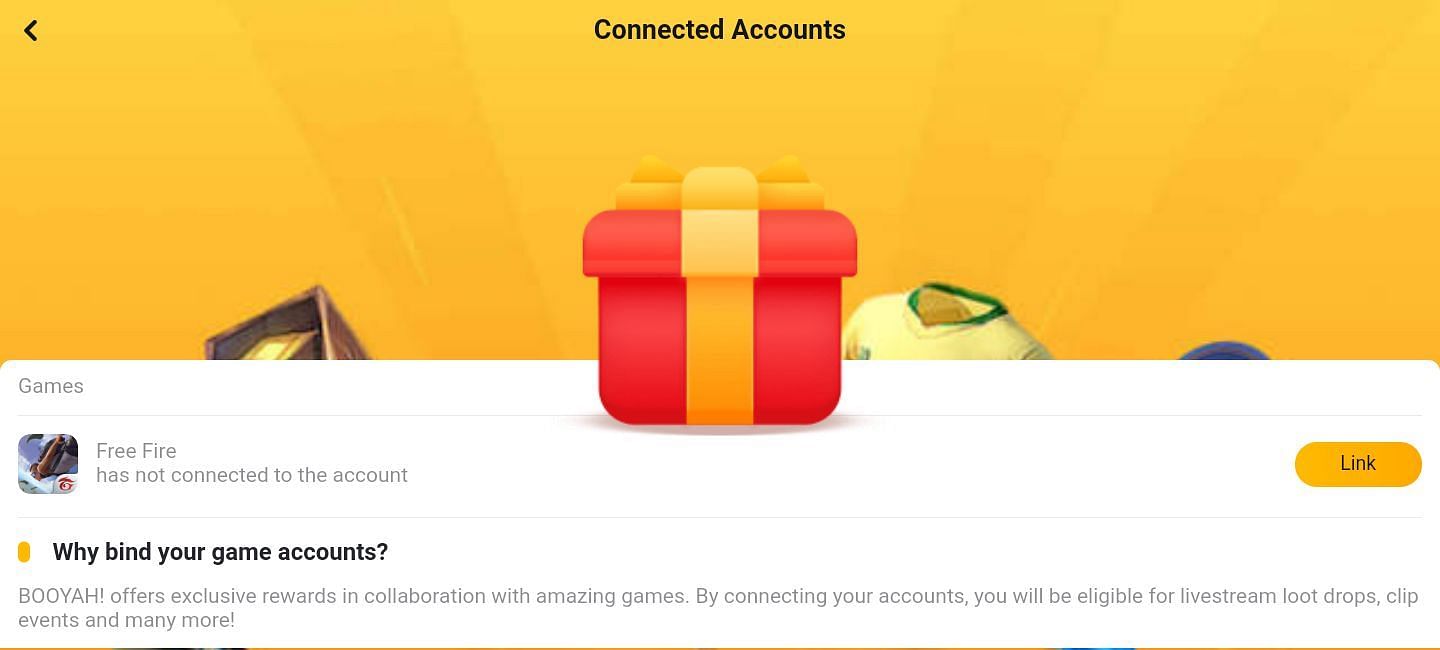 The Free Fire account can be linked (Image via Booyah)