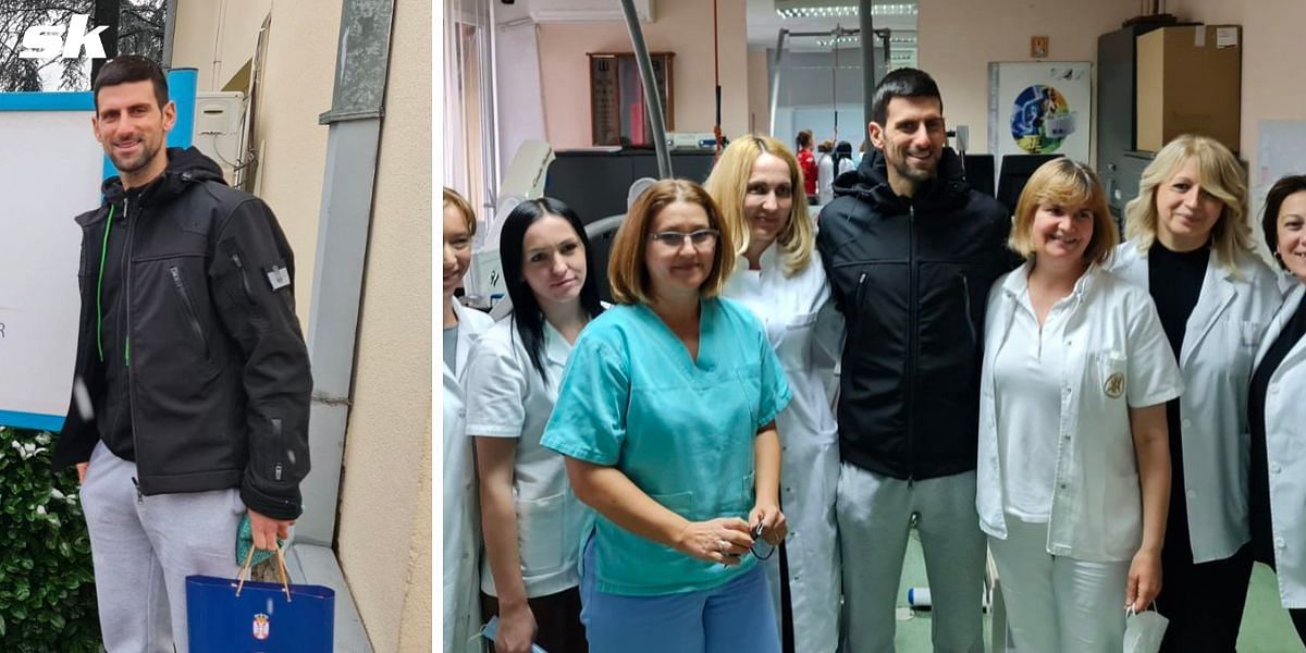 Novak Djokovic pictured at the Serbian Institute of Sports and Sport Medicine in Belgrade