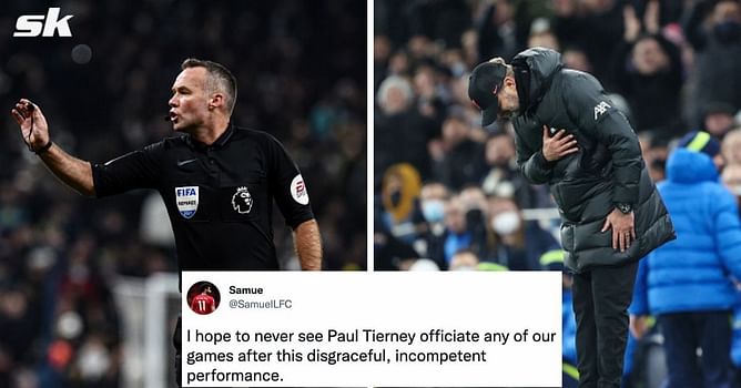 "Best league in the world with the worst refs"- Liverpool fans react as Harry Kane avoids red card in Tottenham’s 2-2 draw against Liverpool