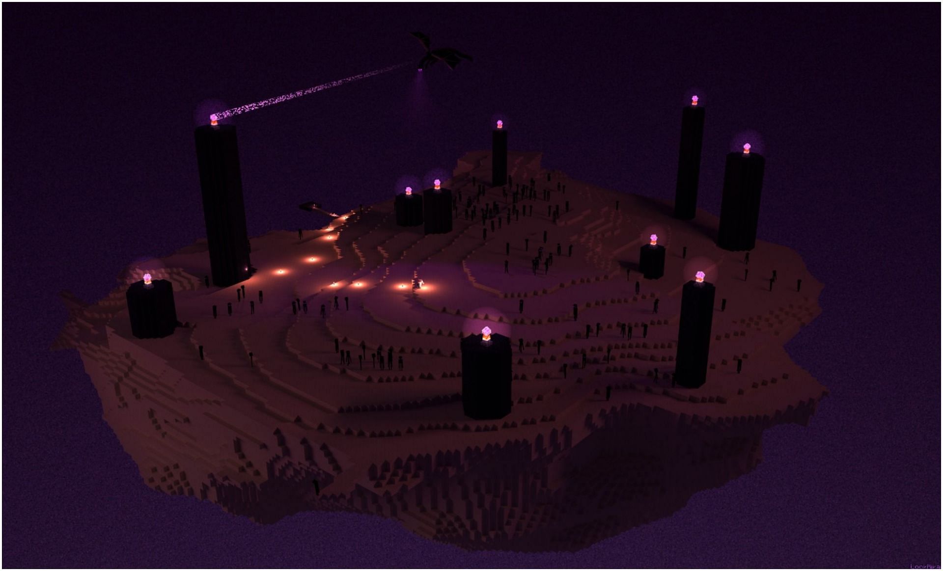The End is home to the Ender Dragon (Image via Minecraft)