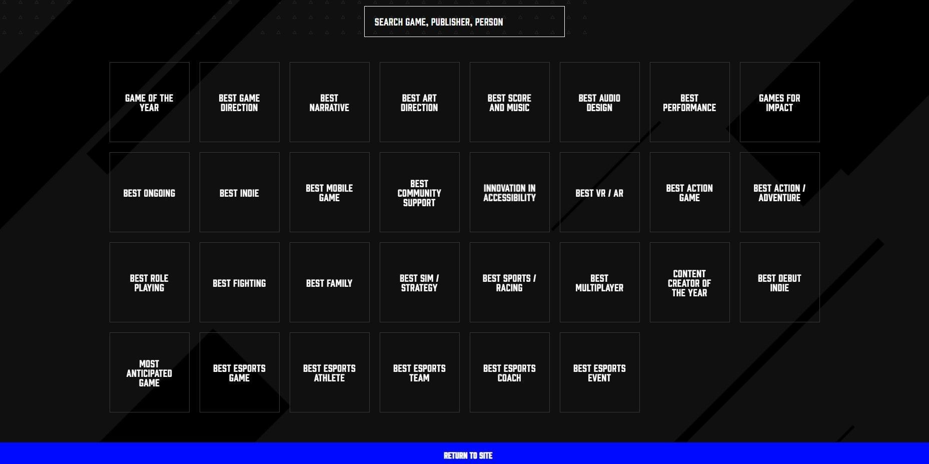 All 30 categories (Image via The Game Awards 2021)