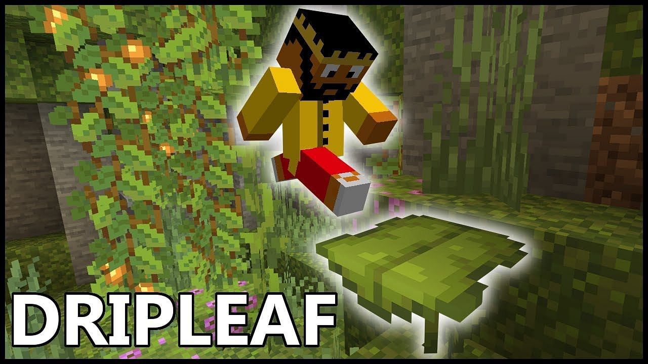 Big dripleaves can be used for parkour (Image via RajCraft on YouTube )