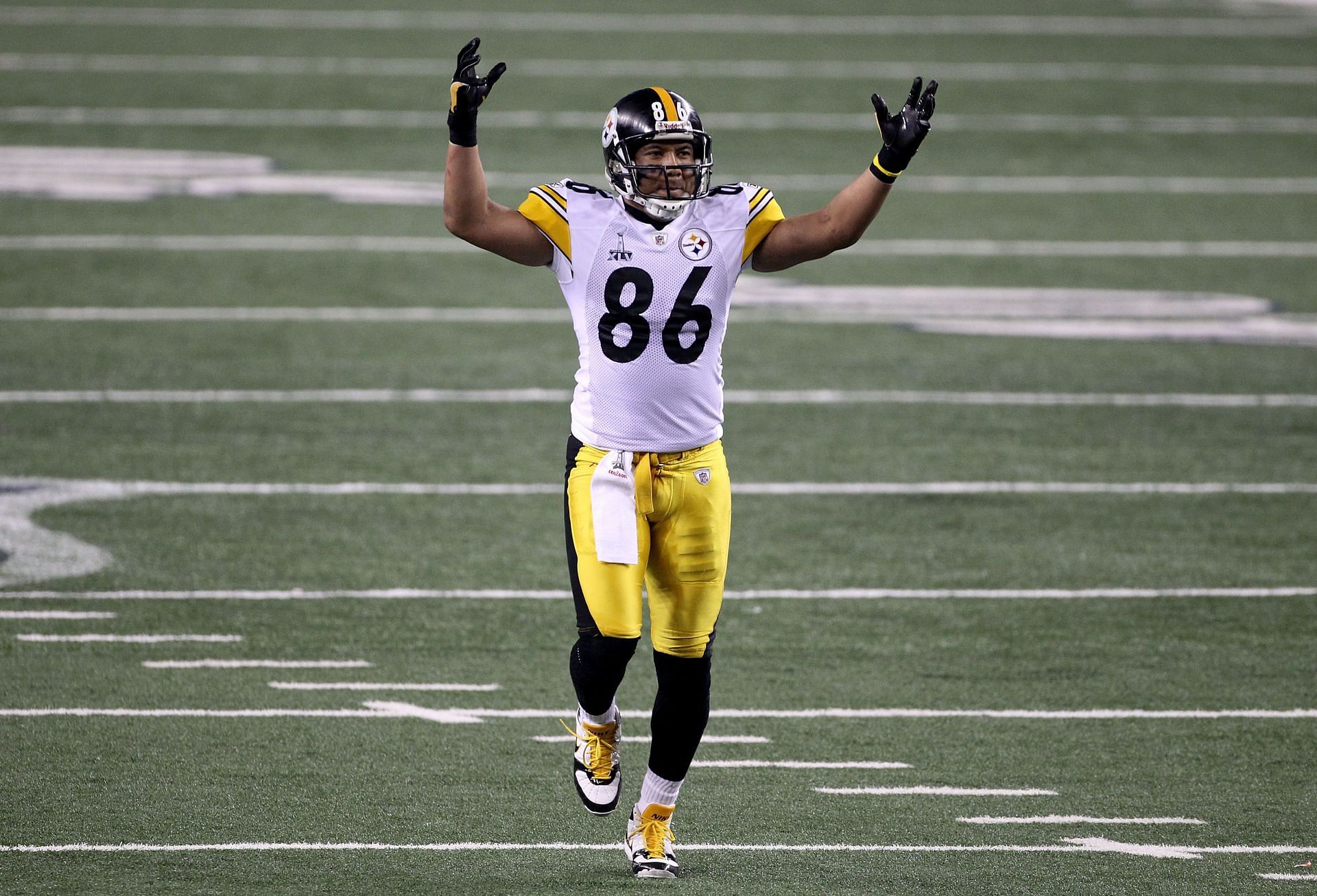 Hines Ward, seen during Super Bowl XLV, was part of the finest Steeler squads at the turn of the century (Photo: Getty)