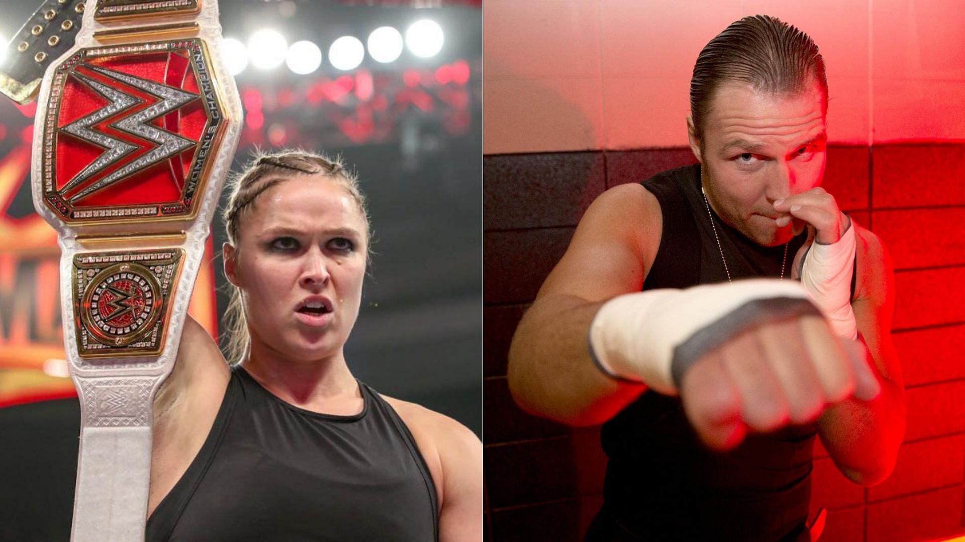 Ronda Rousey (left); Jon Moxley (right)