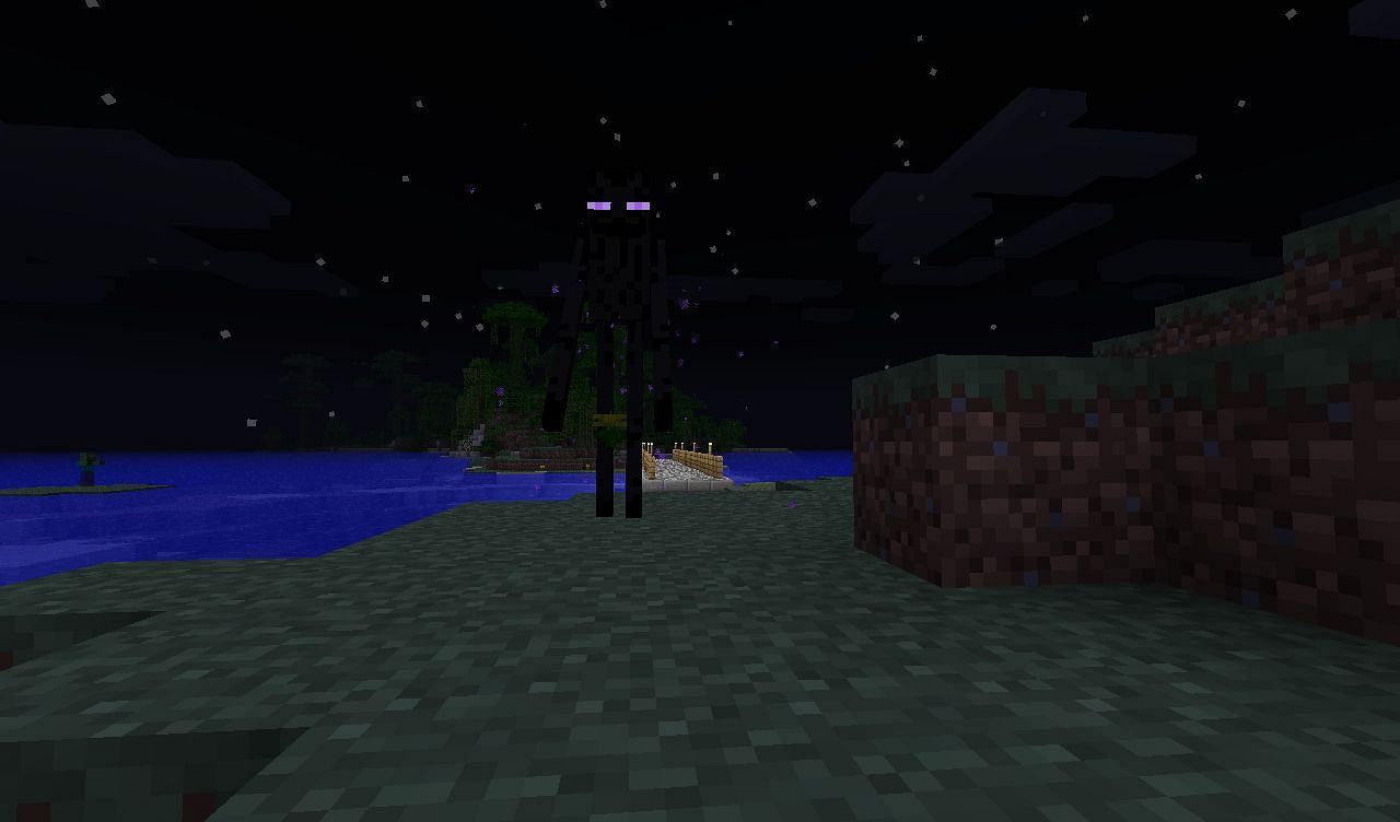 Endermen will spawn at night (Image via Minecraft)