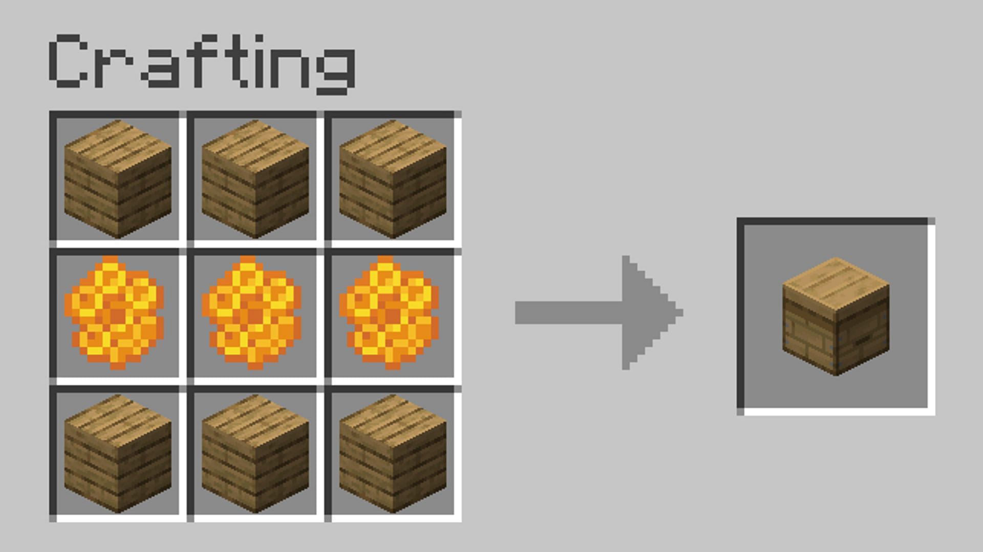 The recipe for a beehive (Image via Minecraft)