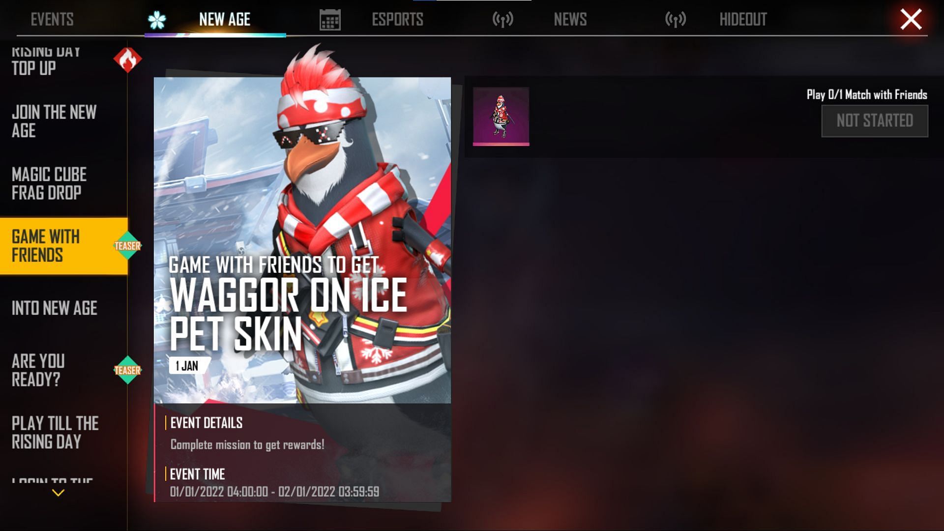 Free Mr Waggor pet skin as part of other event (Image via Free Fire)
