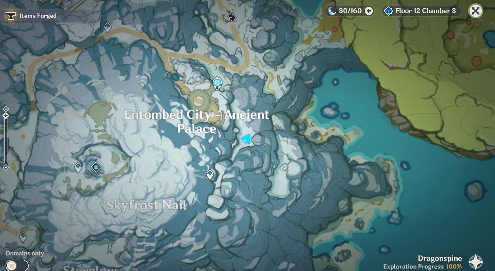 Location of Snow Fox on the map (Image via Genshin Impact)
