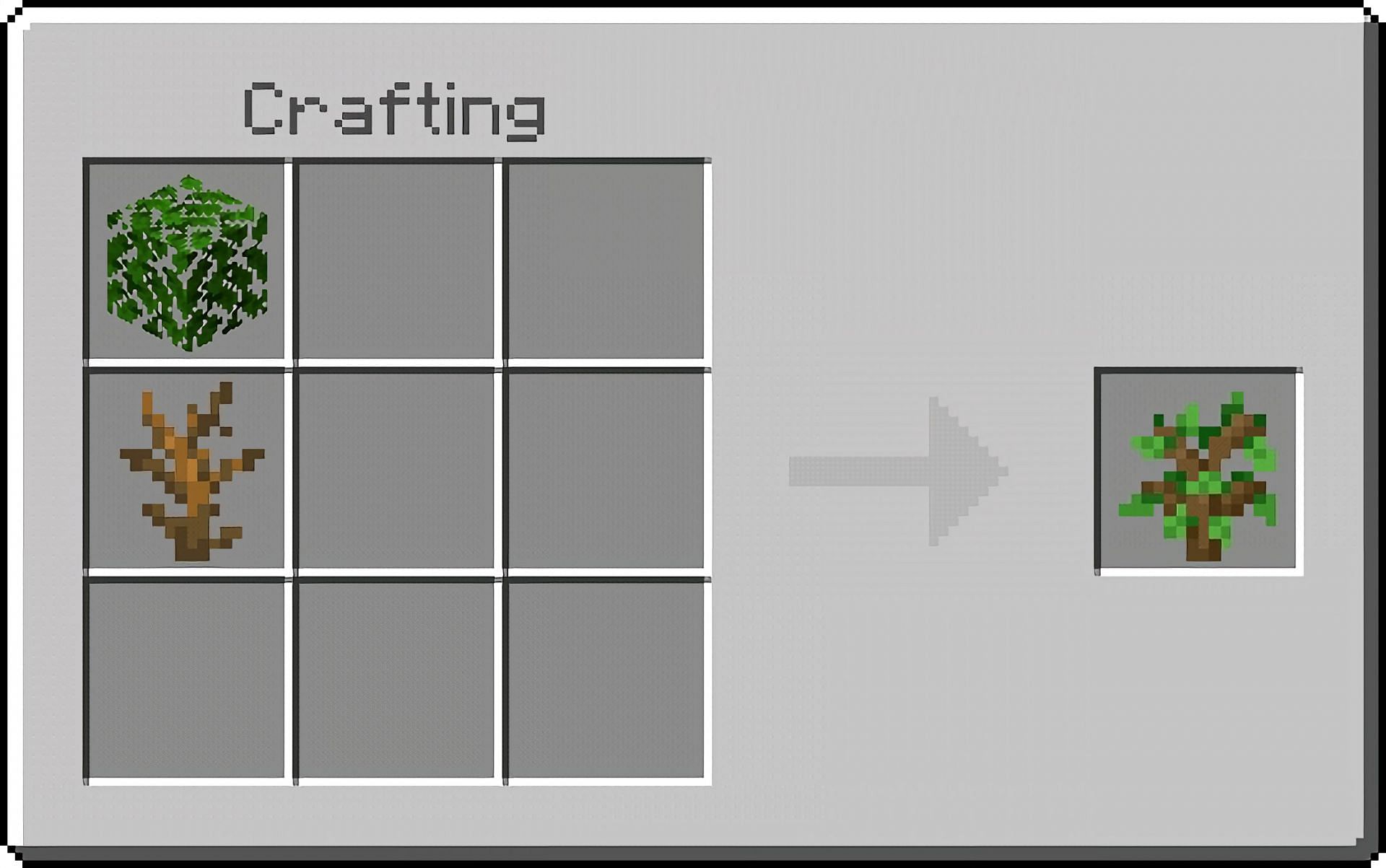 Recipe for crafting a sapling (Image via Mojang/mcpedl)