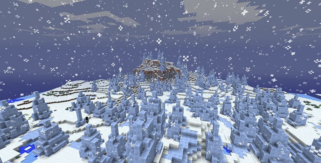 Ice Spikes would make a very interesting PvP map (Image via Minecraft)