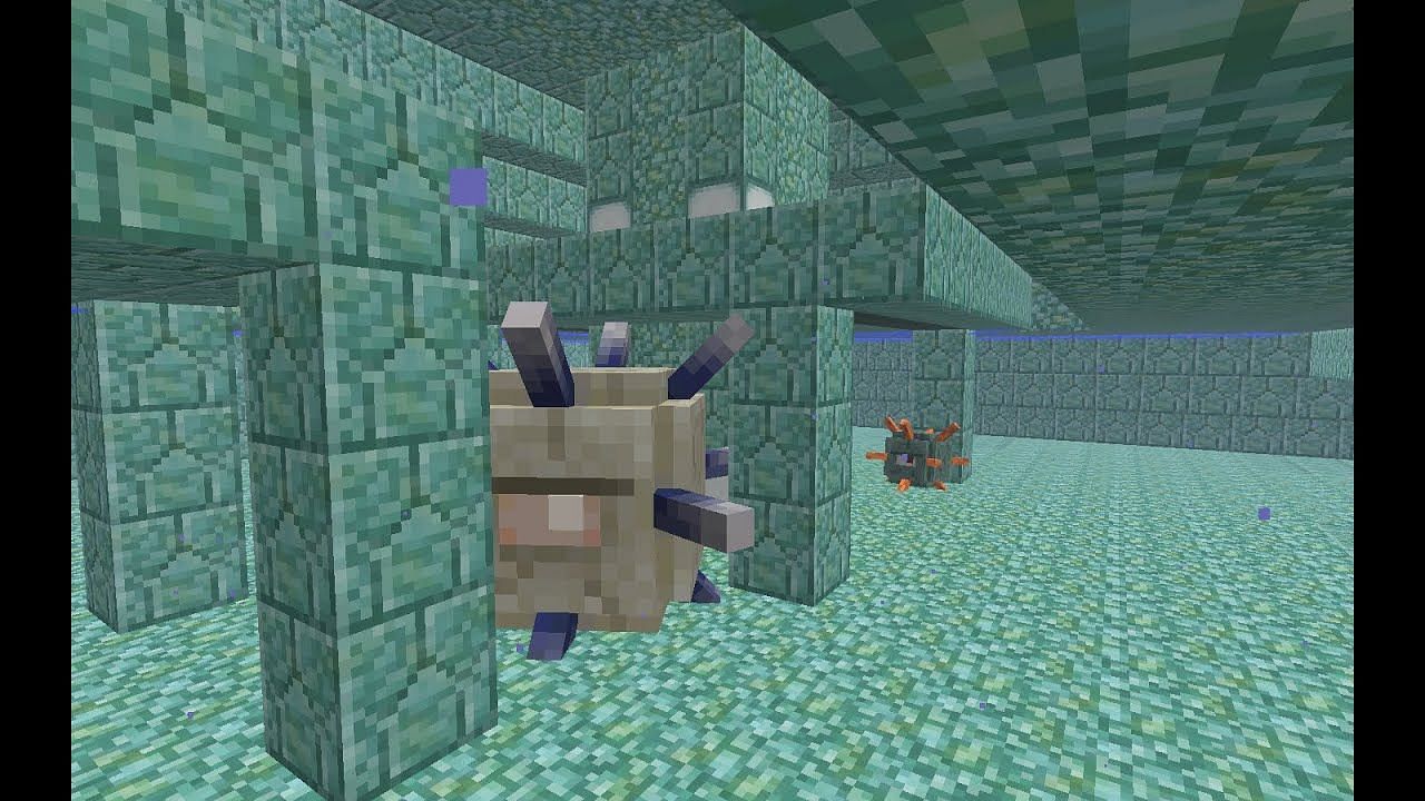 Elder Guardians give mining fatigue (Image via Minecraft)