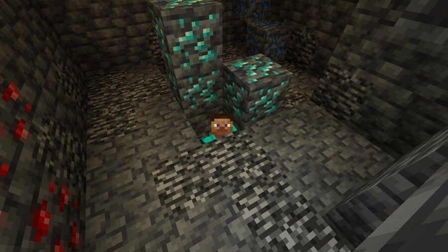  Les diamants peuvent apparaître beaucoup plus fréquemment maintenant (Image via Minecraft) 