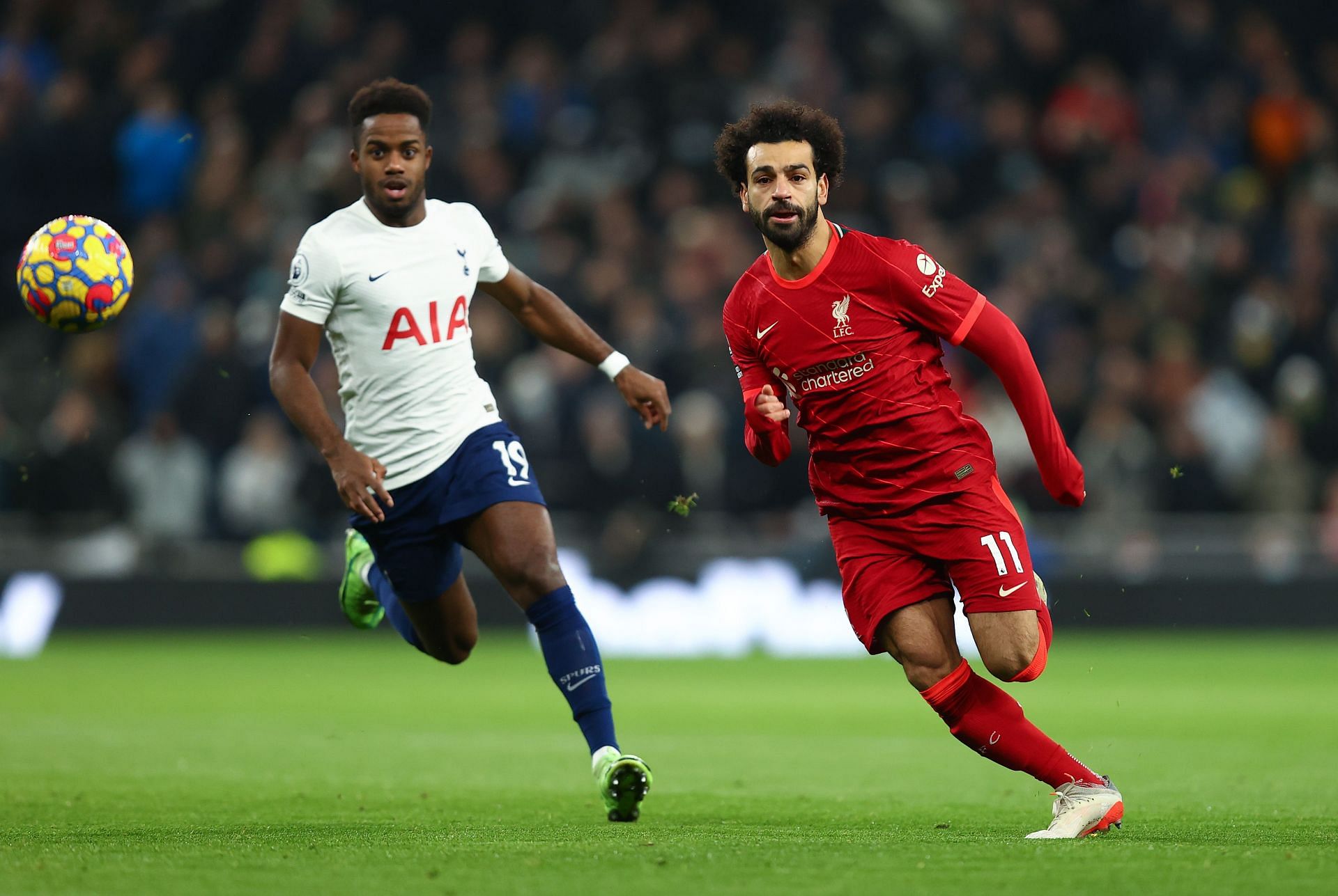 Mohamed Salah in action against Tottenham Hotspur