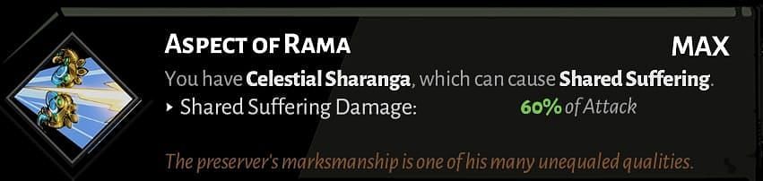 Aspect of Rama, upgraded with 16 titan bloods (Image via Hades)