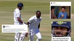 "Paying tribute to England" - Twitterati slam visitors as batting line-up collapses again in 1st India vs South Africa Test