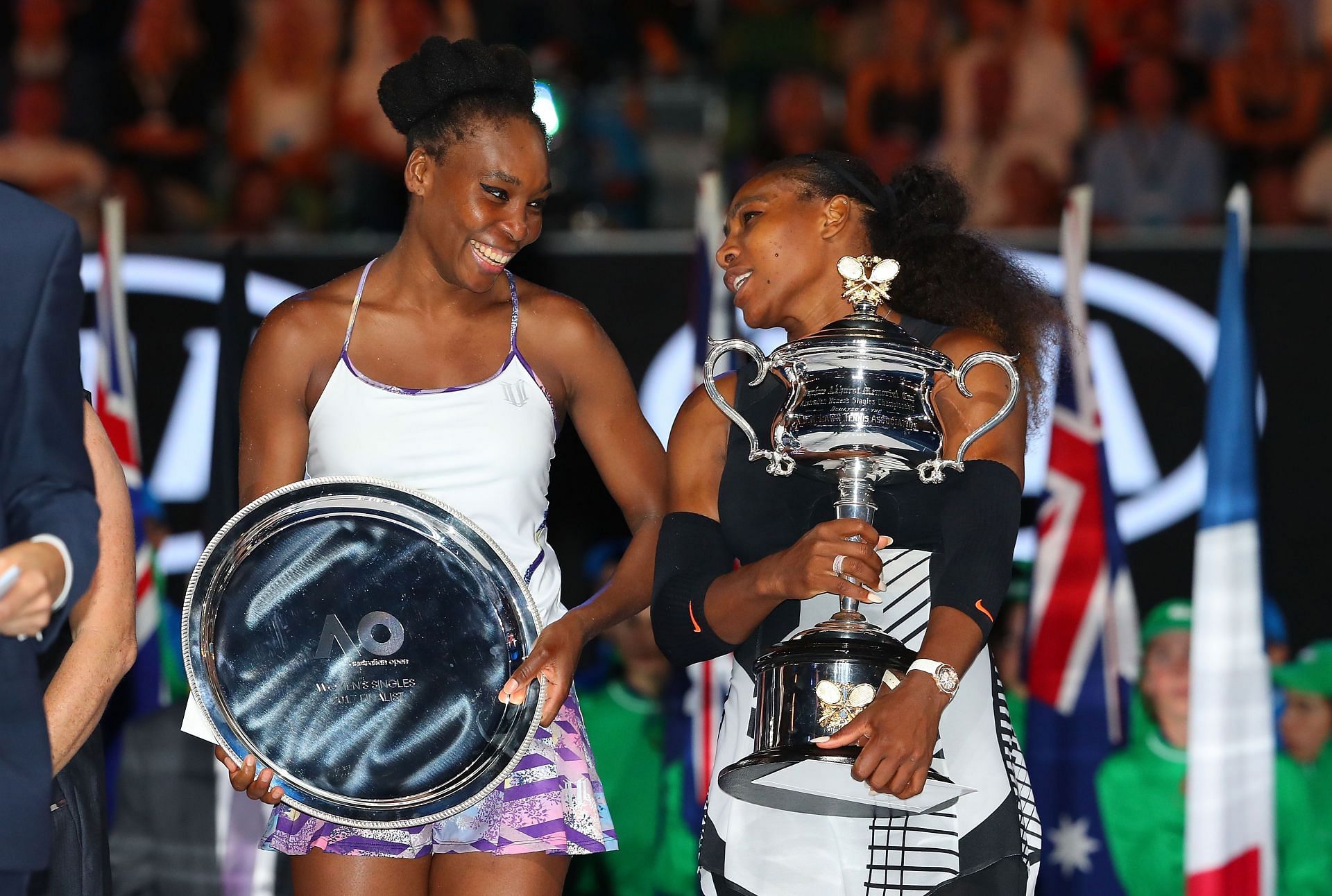 Venus and Serena Williams at the 2017 Australian Open.