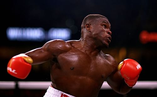 Former running back Frank Gore in his first fight at Amalie Arena in Tampa, Florida.