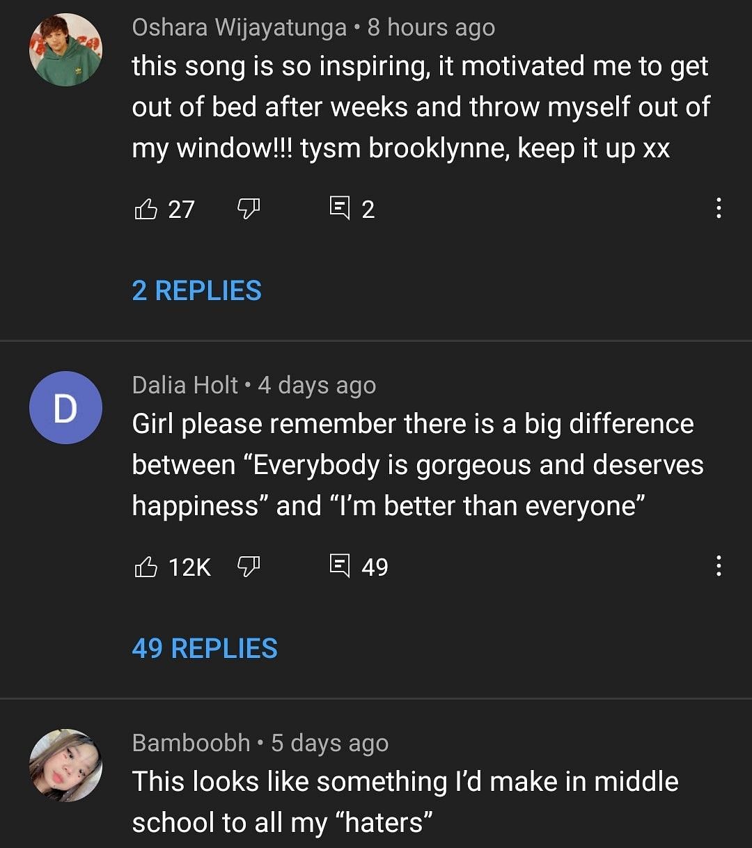 Internet reacts to xoBrooklynne&#039;s debut song 2/3 (Image via XoBrooklynneVEVO/YouTube)