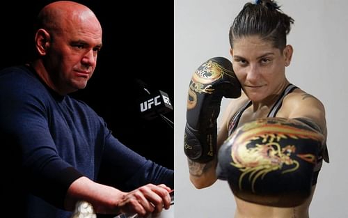 Dana White (L) via Getty and Priscila Cachoeira (R) via Instagram @pedritaufc