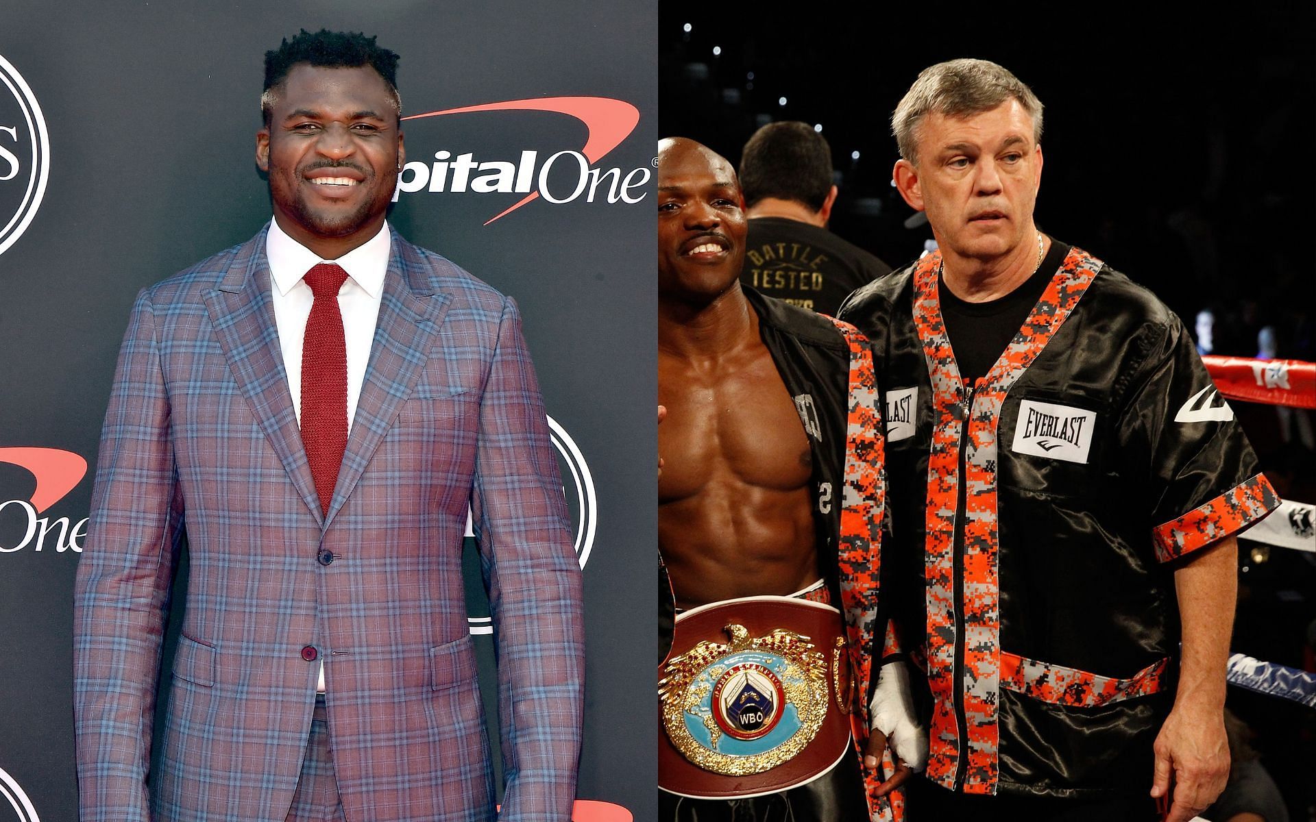 Francis Ngannou (left) and Teddy Atlas (right)