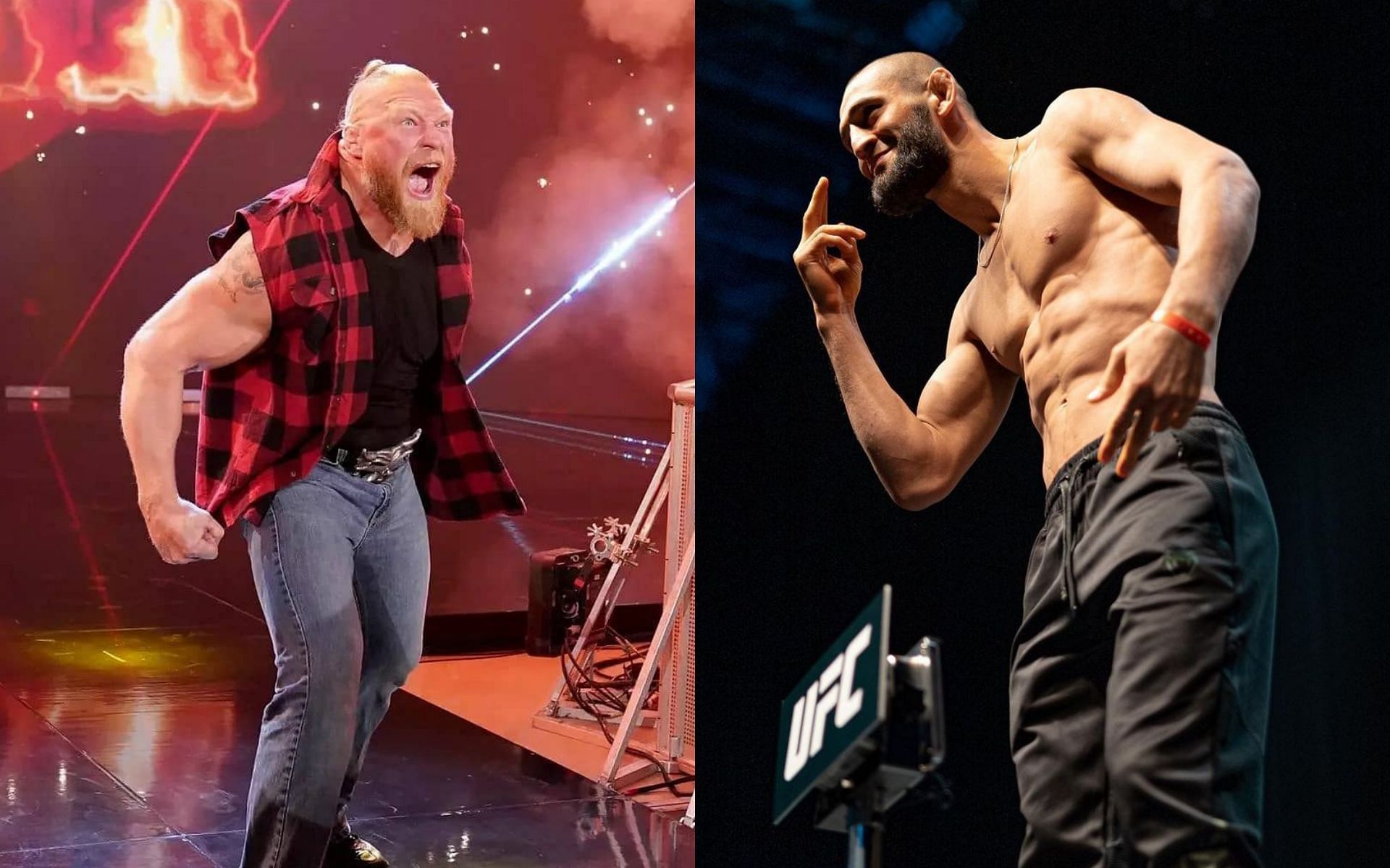 Brock Lesnar (left), Khamzat Chimaev (right) [Image courtesy: @khamzat_chimaev and @brocklesnernet]