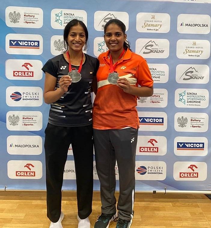 Treesa Jolly and Gayatri Gopichand (L) lost to sixth seeds Margot Lambert and Anne Tran of France) 20-22, 21-17, 14-21 in the women&#039;s doubles final on Saturday