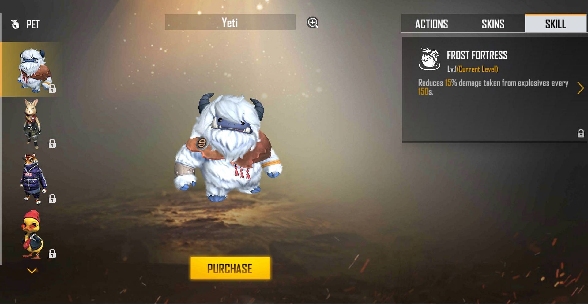The pet is not currently accessible to players (Image via Free Fire)