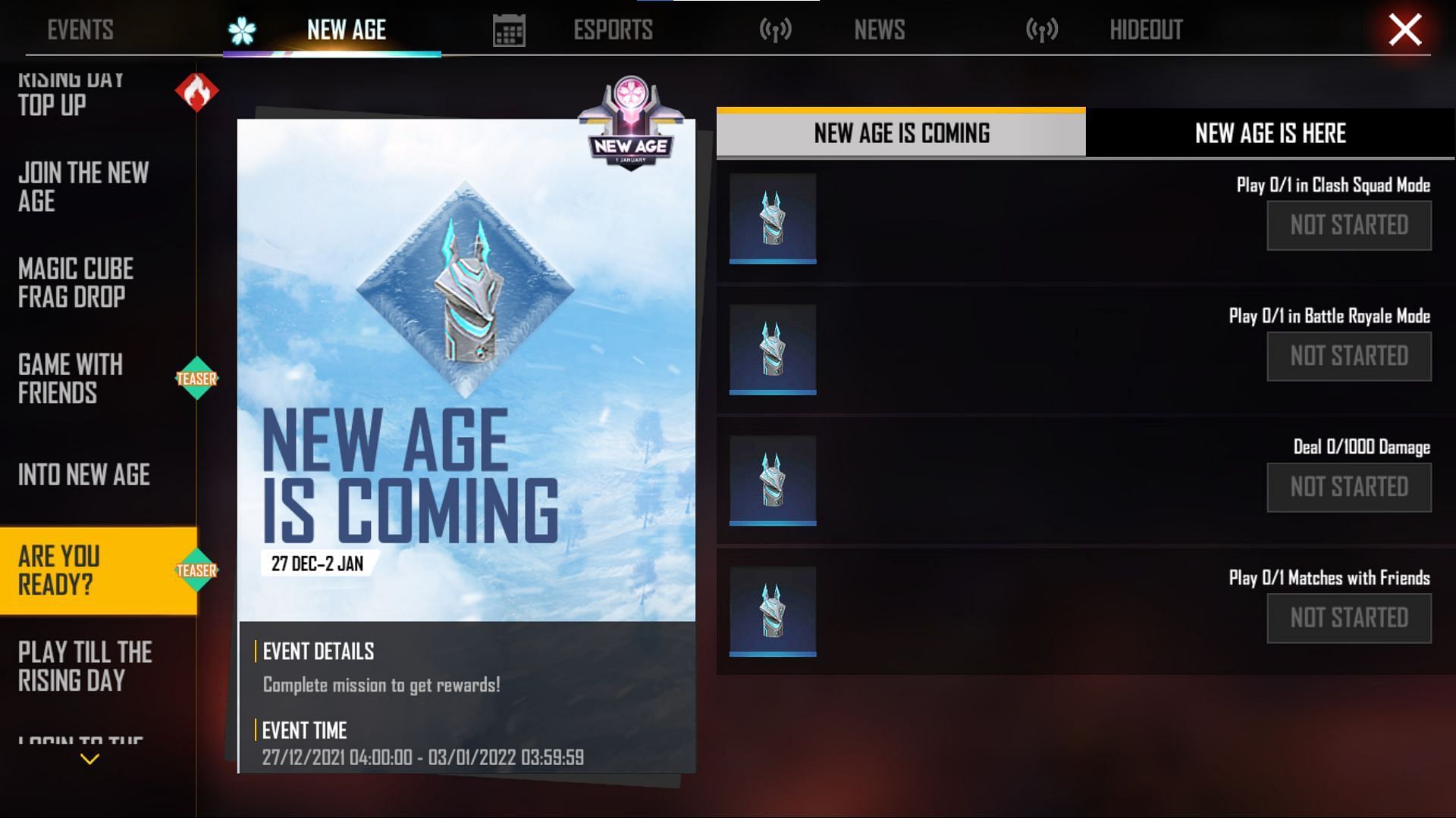 New Age is Coming event (Image via Free Fire)